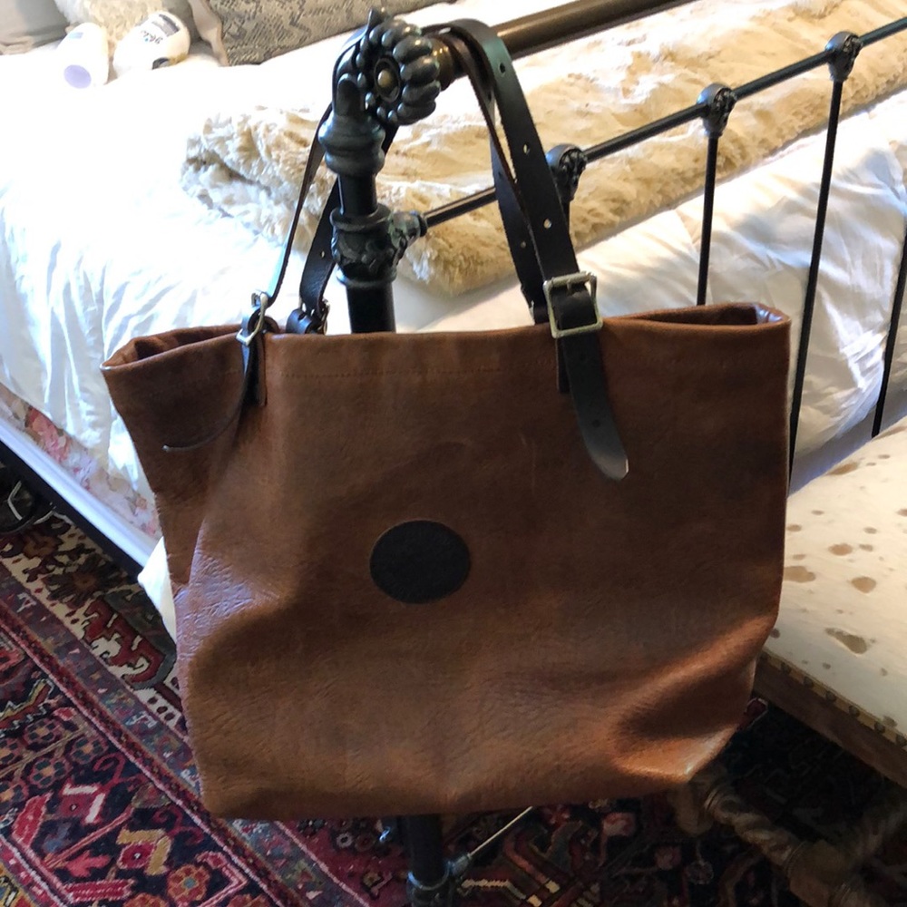 Duluth Trading Leather Tote EUC